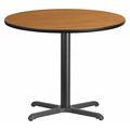 Flash Furniture Round Natural Laminate Table, 36" W, 36" L, 31.125" H, Natural XU-RD-36-NATTB-T3030-GG