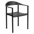 Flash Furniture Cafe Chair, Stackable, Plastic, Black RUT-418-BK-GG