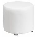 Flash Furniture Ottoman, 18" x 16-1/2", Upholstery Color: White ZB-803-RD-18-WH-GG