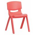Flash Furniture Stack Chair, Plastic, Red, 13.25" YU-YCX-004-RED-GG