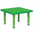 Flash Furniture Square Activity Table, 24 W X 24 L X 23.75 H, Plastic, Steel, Green YU-YCX-002-2-SQR-TBL-GREEN-GG