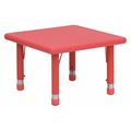 Flash Furniture Square Activity Table, 24 W X 24 L X 23.75 H, Plastic, Steel, Red YU-YCX-002-2-SQR-TBL-RED-GG
