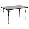 Flash Furniture Rectangle Activity Table, 24" W X 48" L X 30.25" H, Laminate, Grey XU-A2448-REC-GY-H-A-GG