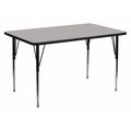 Flash Furniture Rectangle Activity Table, 24 X 48 X 30.125, Chrome, Laminate, Particleboard, Steel Top, Grey XU-A2448-REC-GY-T-A-GG