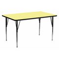 Flash Furniture Rectangle Activity Table, 30 X 72 X 30.125, Chrome, Laminate, Particleboard, Steel Top, Yellow XU-A3072-REC-YEL-T-A-GG