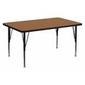 Flash Furniture Rectangle Activity Table, 30" X 48" X 25.125", Laminate Top, Wood Grain XU-A3048-REC-OAK-T-P-GG