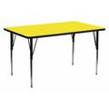 Flash Furniture Rectangle Activity Table, 24 X 60 X 30.25, Chrome, Laminate, Particleboard, Steel Top, Yellow XU-A2460-REC-YEL-H-A-GG