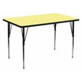 Flash Furniture Rectangle Activity Table, 30 X 48 X 30.125, Chrome, Laminate, Particleboard, Steel Top, Yellow XU-A3048-REC-YEL-T-A-GG