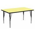 Flash Furniture Rectangle Activity Table, 30" X 48" X 25.125", Laminate Top, Yellow XU-A3048-REC-YEL-T-P-GG