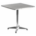 Flash Furniture Square Table, Square, Aluminum, 27.5", 27.5 W X 27.5 L X 27.5 H, Aluminum, Plastic, Stainless Steel TLH-053-2-GG