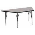 Flash Furniture Trapezoid Activity Table, 29 X 57 X 25.125, Chrome, Laminate, Particleboard, Steel Top, Grey XU-A3060-TRAP-GY-T-P-GG