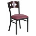 Flash Furniture Restaurant Chair, 21" L 32" H, Hercules Series XU-DG-6Y2B-WAL-BURV-GG