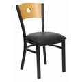 Flash Furniture Restaurant Chair, 21-1/2"L32-3/4"H, VinylSeat, HerculesSeries XU-DG-6F2B-CIR-BLKV-GG