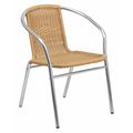 Flash Furniture Aluminum and Beige Restaurant Stack Chair, 21.75 W 22" L 29 H, Integrated, Contemporary Series TLH-020-BGE-GG