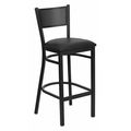 Flash Furniture Restaurant Stool, Grid Back, Black Seat XU-DG-60116-GRD-BAR-BLKV-GG