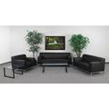 Flash Furniture Living Room Set, 31" x 29-1/4", Upholstery Color: Black ZB-DEFINITY-8009-SET-BK-GG