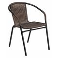 Flash Furniture Brown Rattan Indoor-Outdoor Stack Chair TLH-037-DK-BN-GG
