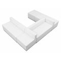 Flash Furniture 6 pcs. Living Room Set, 25-1/4" to 77" x 27", Upholstery Color: White ZB-803-510-SET-WH-GG