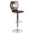Flash Furniture Wood Barstool, Walnut, Cutout Bk, Black, Frame Material: Metal SD-2162-WAL-GG