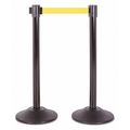 Us Weight Steel Stanchion, Blk, 7.5ft, Yellow Belt, PR U2102YEL