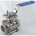 Flow Plus Ball Valve, 1", 1000 psi, CF8M, 3 pcs, Handle Type: Vinyl Grip Locking Handle 10B056666RRSE