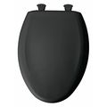 Bemis Elongated Closed Front Toilet Seat, Black, With Cover, Plastic, Black 1200SLOWT 047
