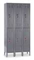 Hallowell Wardrobe Locker, 45 in W, 15 in D, 78 in H, (2) Tier, (3) Wide, Dark Gray U3558-2A-HG