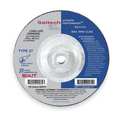 United Abrasives/Sait Depressed Center Grinding Wheel, 27, 7" Dia, 1/4" Thick, 5/8"-11 Arbor Hole Size, Ceramic 20089