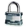 Master Lock Padlock, Keyed Alike, Standard Shackle, Rectangular Steel Body, Steel Shackle, 3/4 in W 1KA-2265