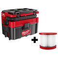 Milwaukee Tool M18 2.5 Gallon Wet/Dry Vac + HEPA Filter 0970-20, 49-90-1900