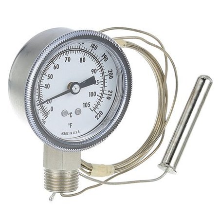 Champion Dishwasher Thermometer 2-7/8, 20-220F, 1/2 Mpt 100125