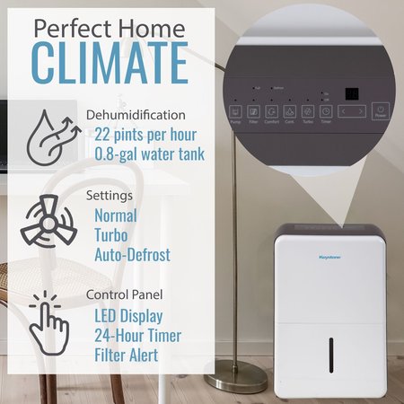 KEYSTONE 22 Pint Dehumidifier with Electronic Controls KSTAD224E