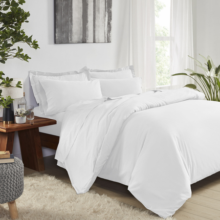 Modern Threads Pre-Washed Cotton 2-Piece Duvet set White Twin