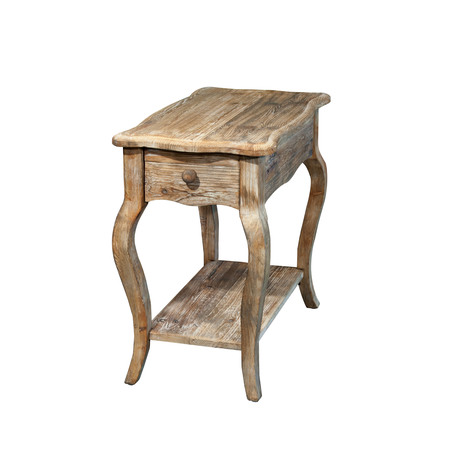 Alaterre Furniture Rustic - Reclaimed Chairside Table, Driftwood ARSA1325