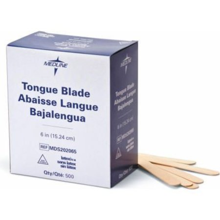 Medline Industries, Inc Medline Non-Sterile Tongue Depressors, Wood, 6  Length, 500/Box MDS202065