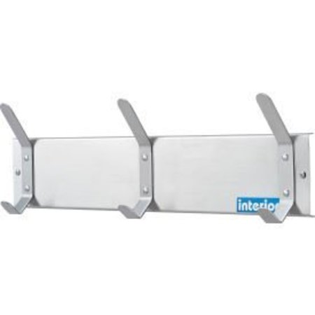 Interion 18W Coat Rack with Nail Head Hooks - Silver