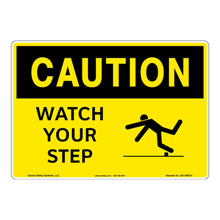 Clarion Safety Systems OSHA Compliant Caution/Watch Your Step Safety ...