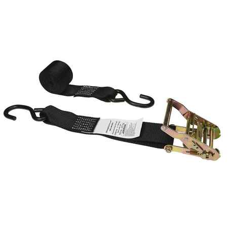 US Cargo Control Blackline Heavy-Duty 2 Inch Ratchet Straps with Wire Hooks, 2 Inch Wide X 18 Foot Long, Black Ratchet Straps, Ratchet Straps with