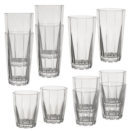 Creativeware 24-Ounce Clear Stackable Tumblers, Set of 12 Drinkware 