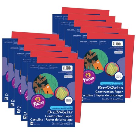 Sunworks Construction Paper 9X12 Red 50 Ct