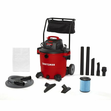 CRAFTSMAN 20 Gallon 6.5 Peak HP Heavy Duty Wet/Dry Vacuum with Cart and Attachments CMXEVBE17656