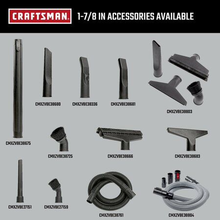 Craftsman 1-7/8 in. LED Lighted Car Nozzle Wet/Dry Shop Vacuum Attachment CMXZVBE38336