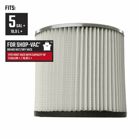 Craftsman Wet/Dry Vac Standard Replacement Filter for Shop Vac Branded Shop Vacuums CMXZVBE38854