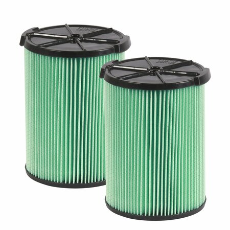 WORKSHOP WET/DRY VACS 2pk HEPA Media Replacement Filter for 5-16 Gallon Wet/Dry Shop Vac, 2PK WS23200F2