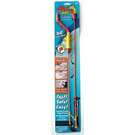 FlexiSnake DWMH-20-1024 Hair Clog Tool, 1/8 in Dia Cable, 1-1/2 ft