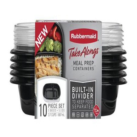 Rubbermaid Take Alongs Containers & Lids with Built in Dividers 4.7 Cup