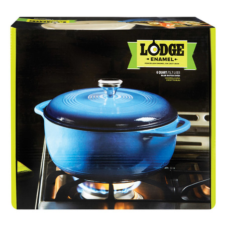 Lodge 4.5 Quart Blue Enameled Cast Iron Dutch Oven
