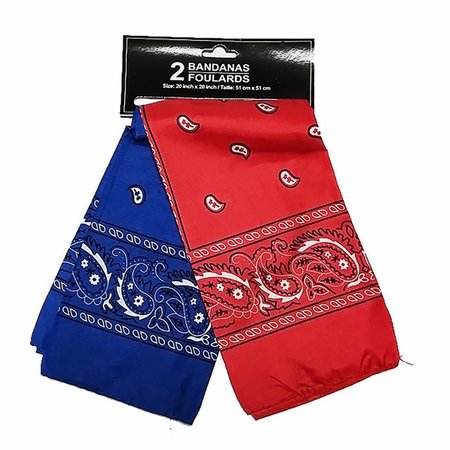 2 Bandanas Starr Design Group Paisley Bandana Set Red and Blue ...