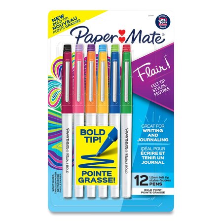 Paper Mate Flair Felt Tip Pens, Medium Point (0.7mm), Assorted Colors, 14  Count