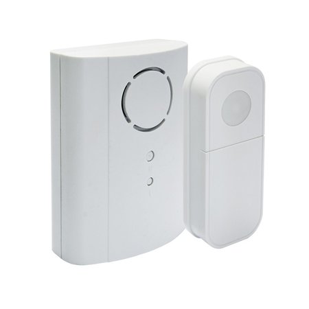 GE Plug-In 8-Chime Wireless Door Chime with 2-Push Buttons, White